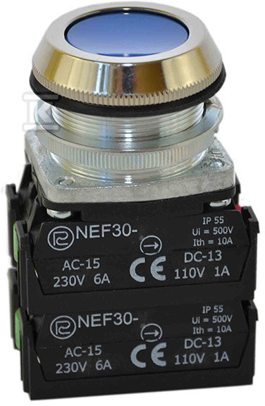 Кнопка синя NEF30-K2X2Y - W0-NEF30-K 2X2Y N